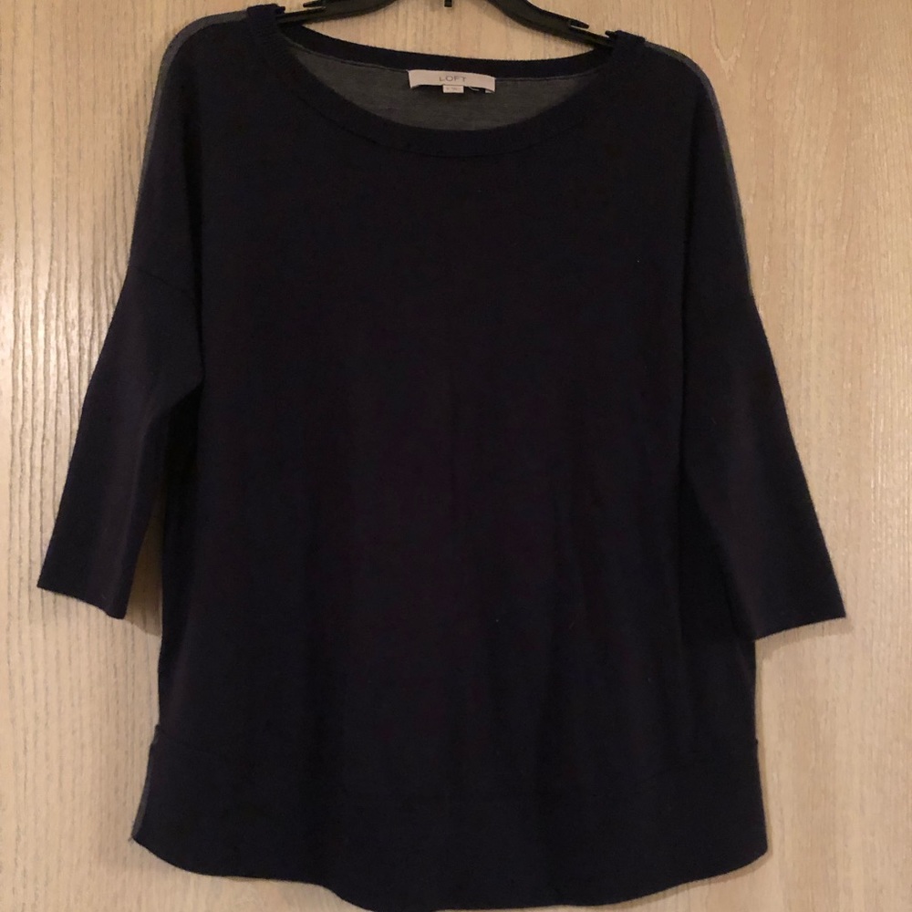 LOFT NAVY/GRAY SWEATER!